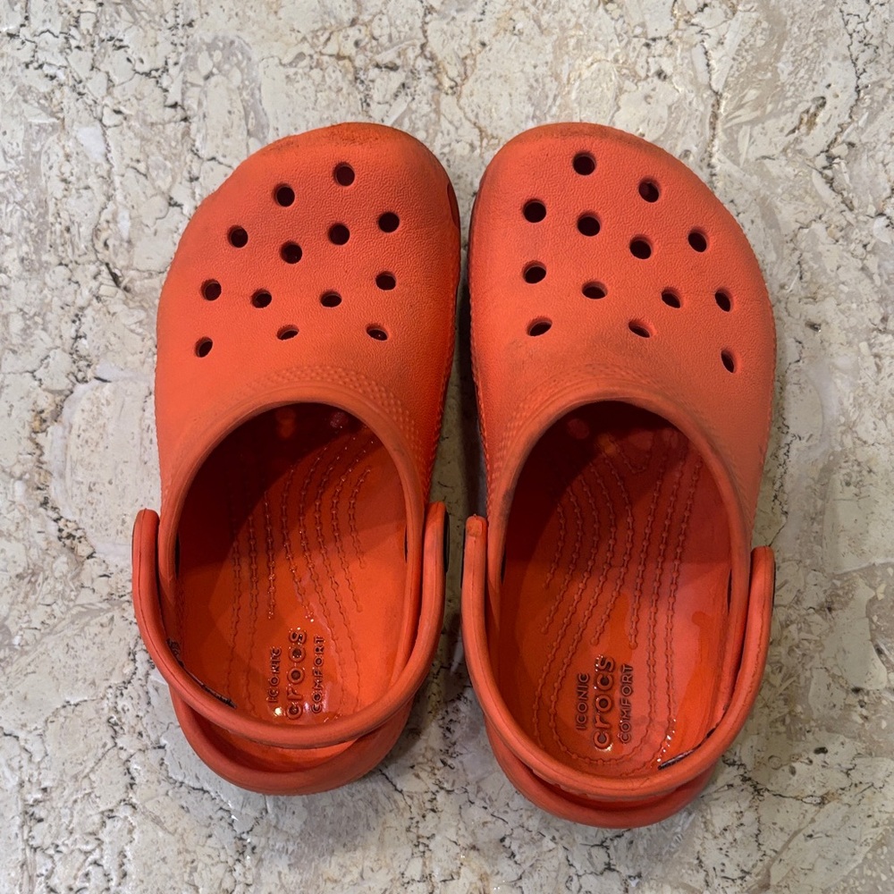 CROCS Kids Orange Slip-On Sandals